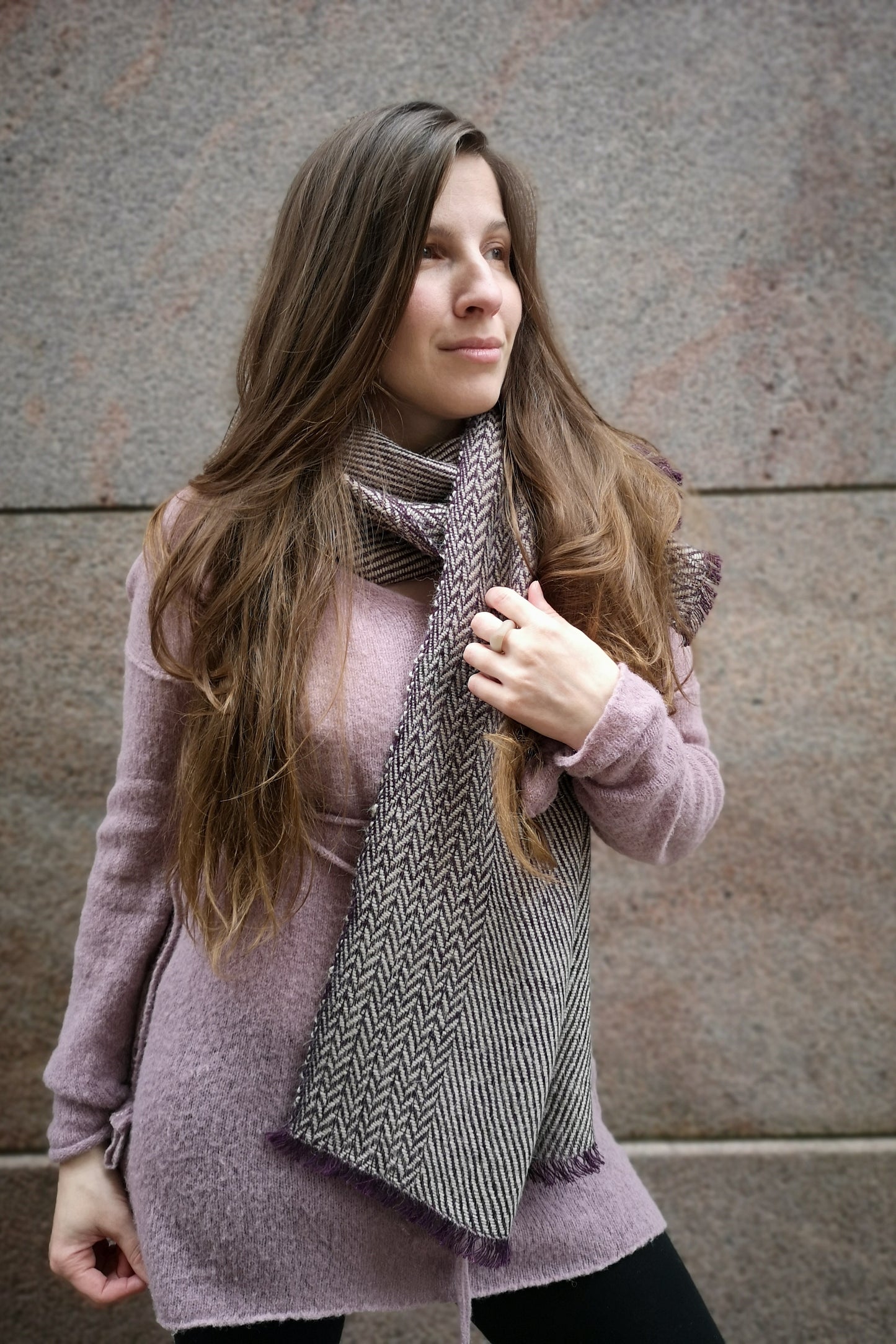 Herringbone linen & alpaca scarf BRUSSELS