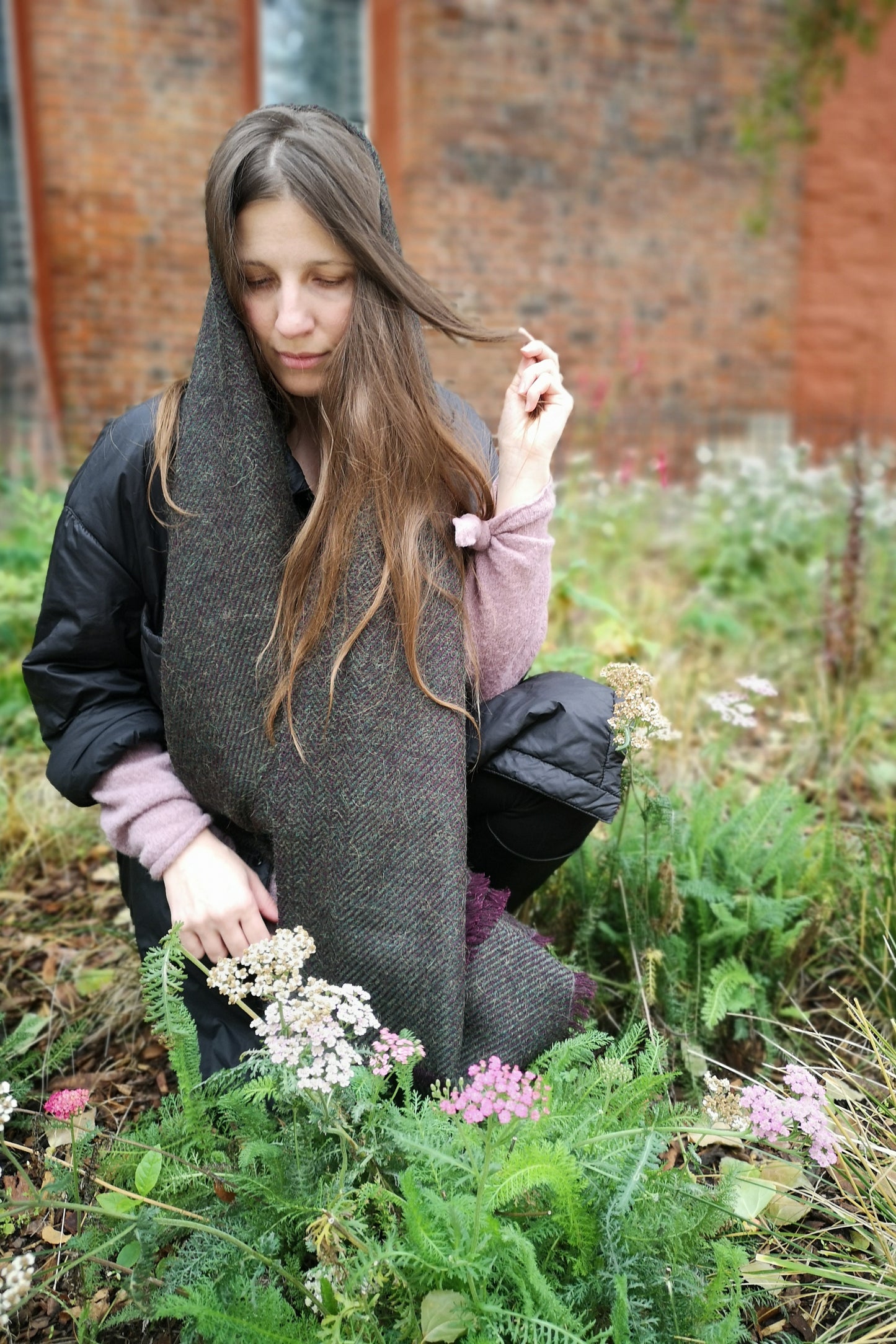 Herringbone linen & alpaca scarf BRUSSELS