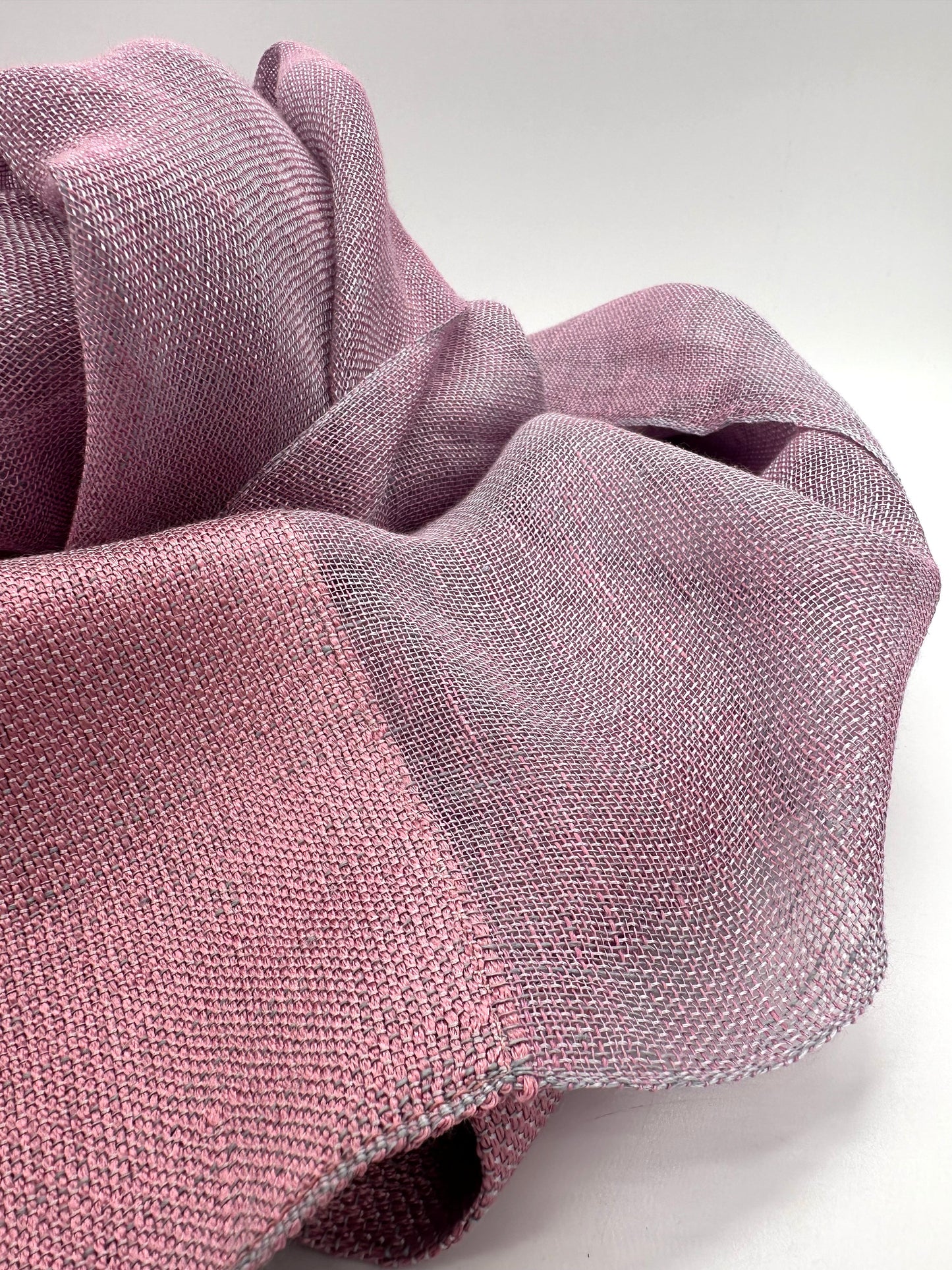 Linen and silk mix scarf OPERA - wide PINK