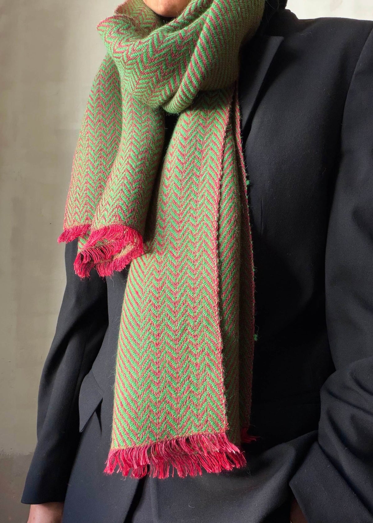 Herringbone linen & alpaca scarf BRUSSELS