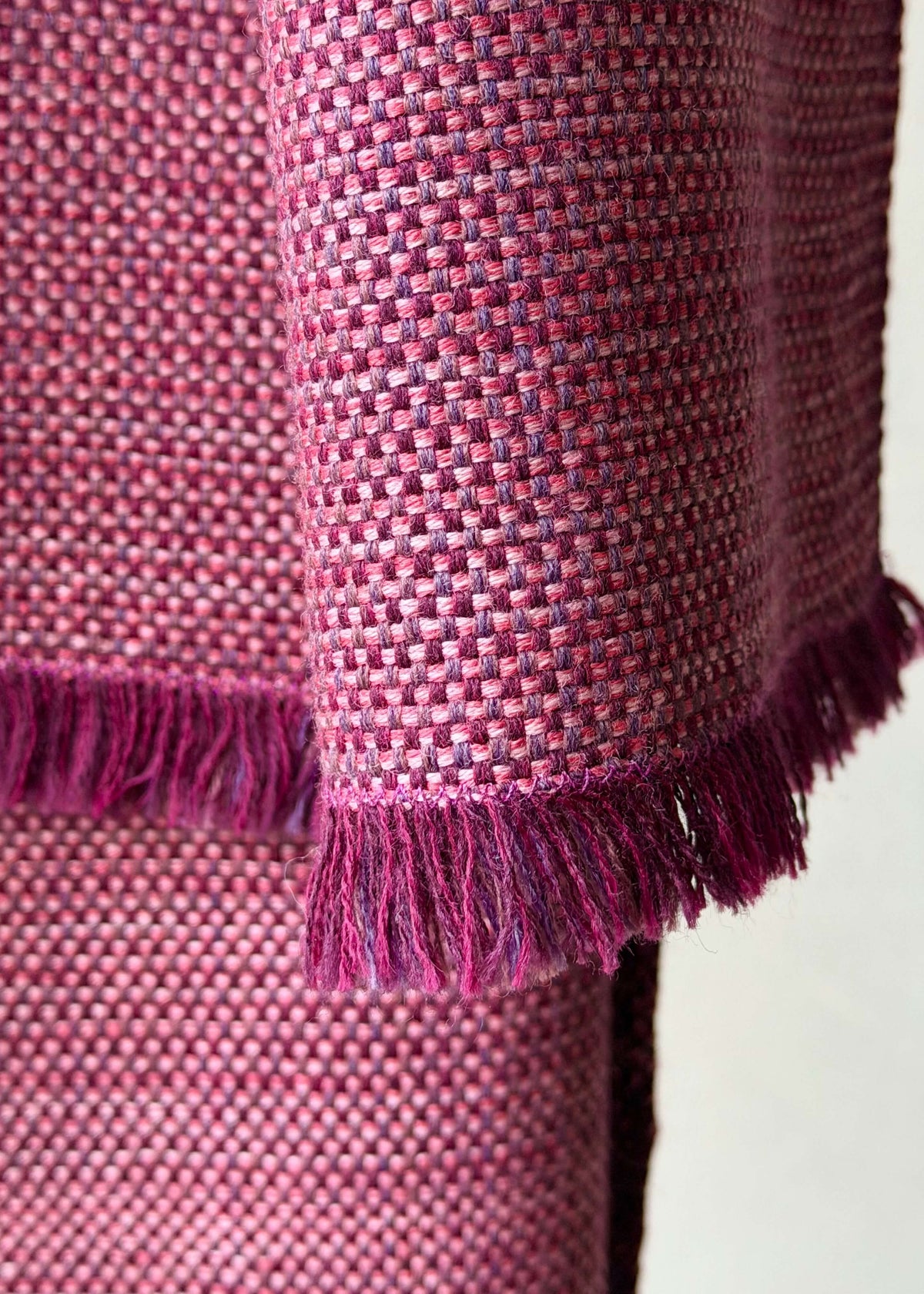 Pure merino scarf MATRIX - burgungy & white
