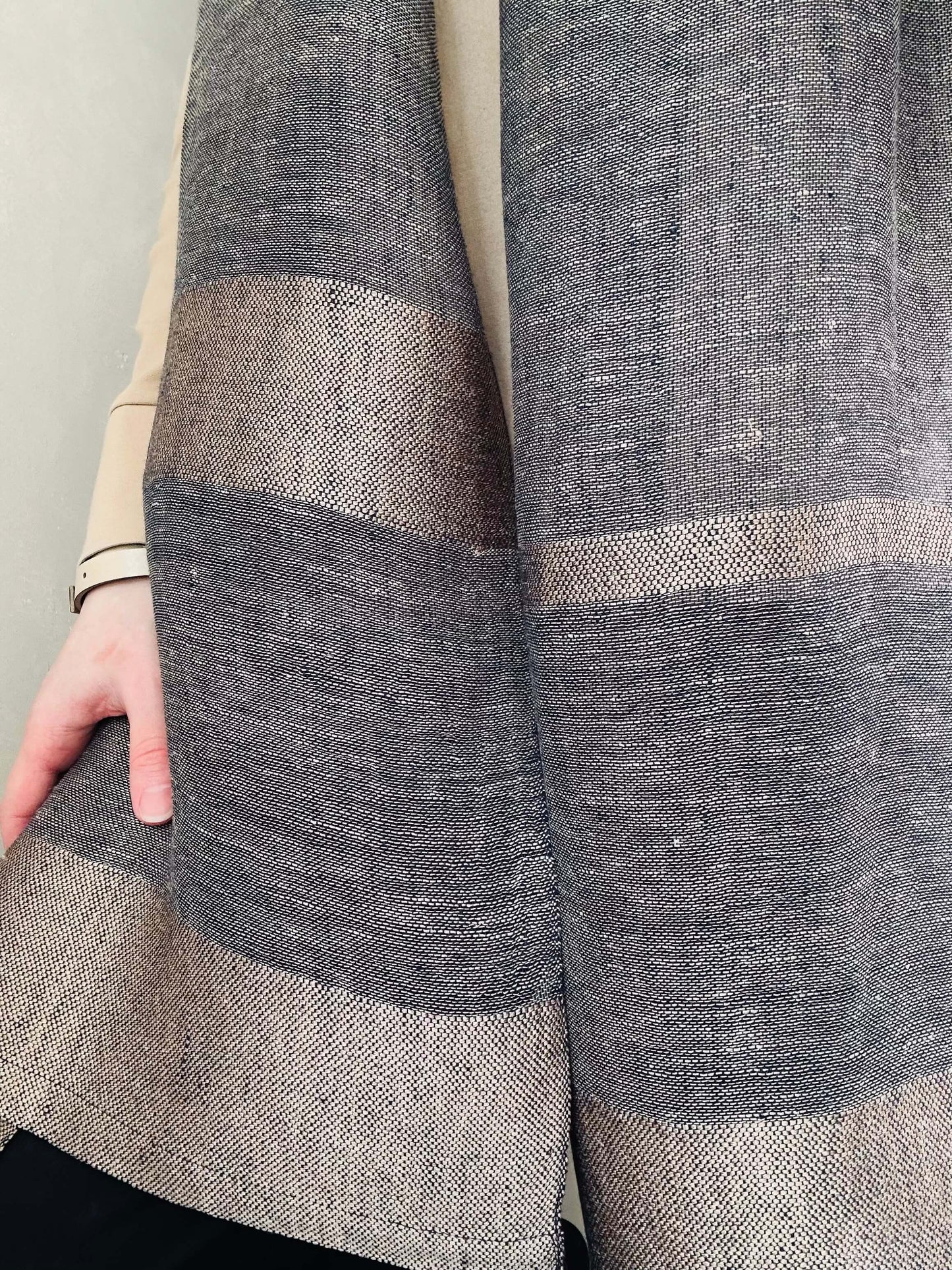 Linen and silk mix scarf OPERA - narrow BEIGE