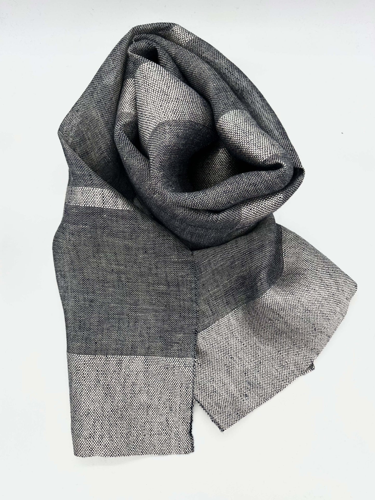 Linen and silk mix scarf OPERA - narrow GREY