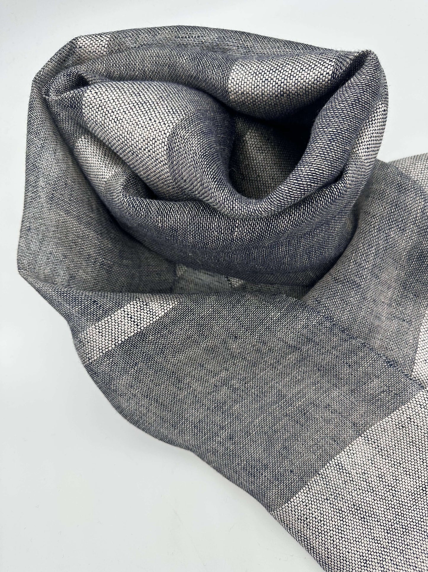 Linen and silk mix scarf OPERA - narrow GREY