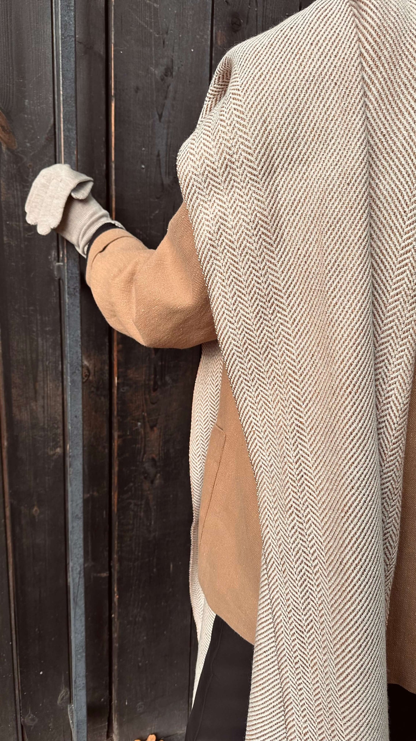 Herringbone linen & merino scarf BRUSSELS