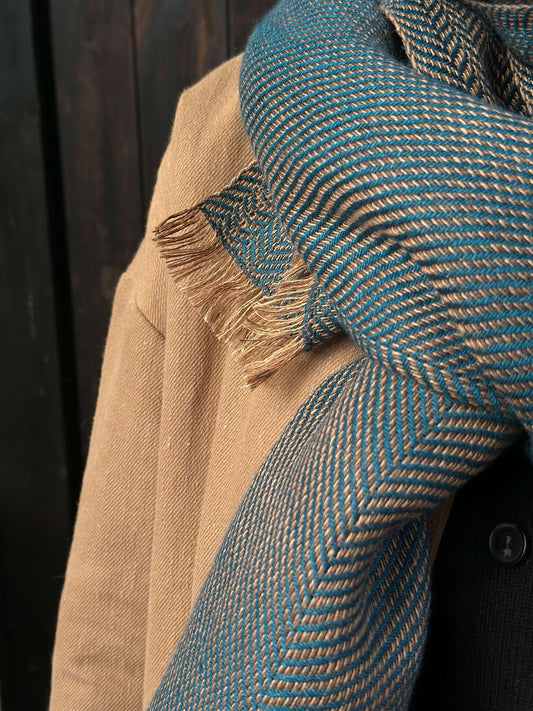 Herringbone pure linen scarf BRUSSELS