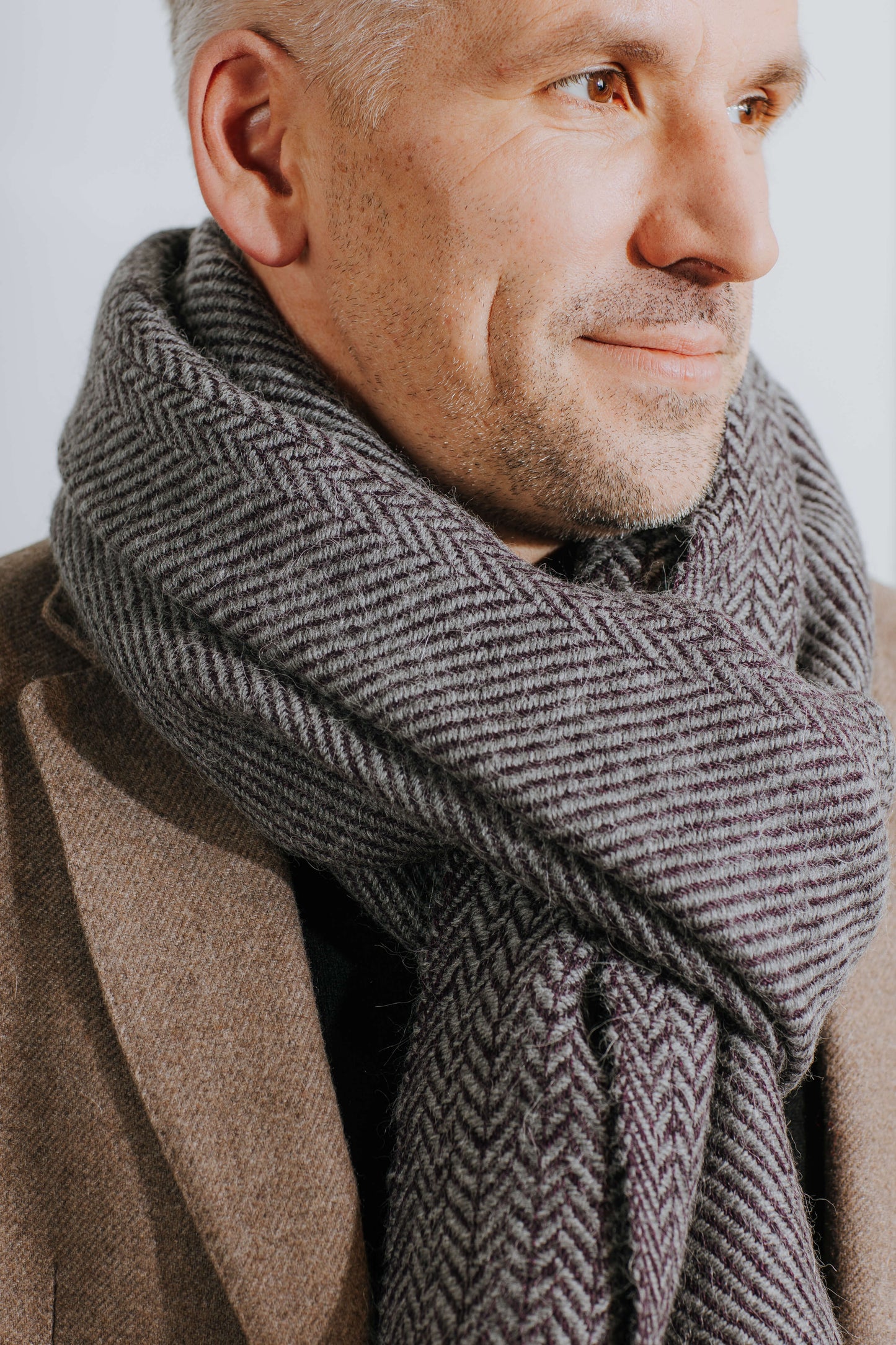 Herringbone linen & alpaca scarf BRUSSELS