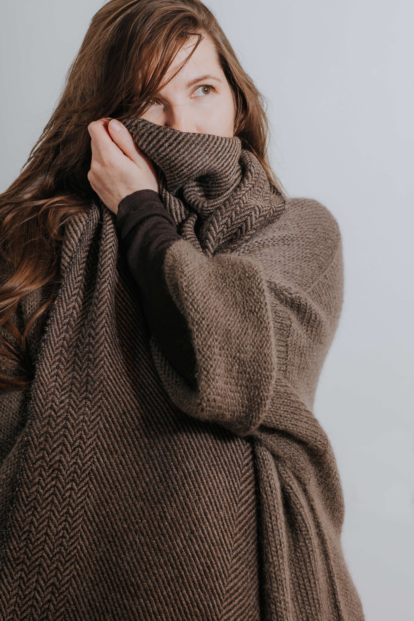 Herringbone linen & alpaca scarf BRUSSELS