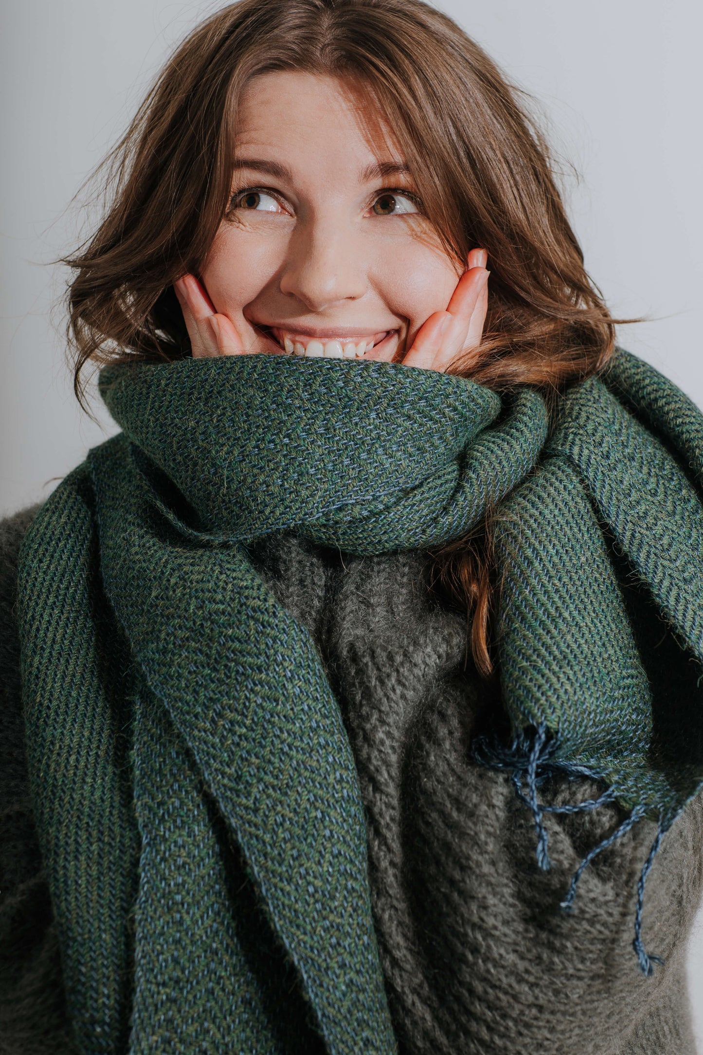 Herringbone linen & alpaca scarf BRUSSELS
