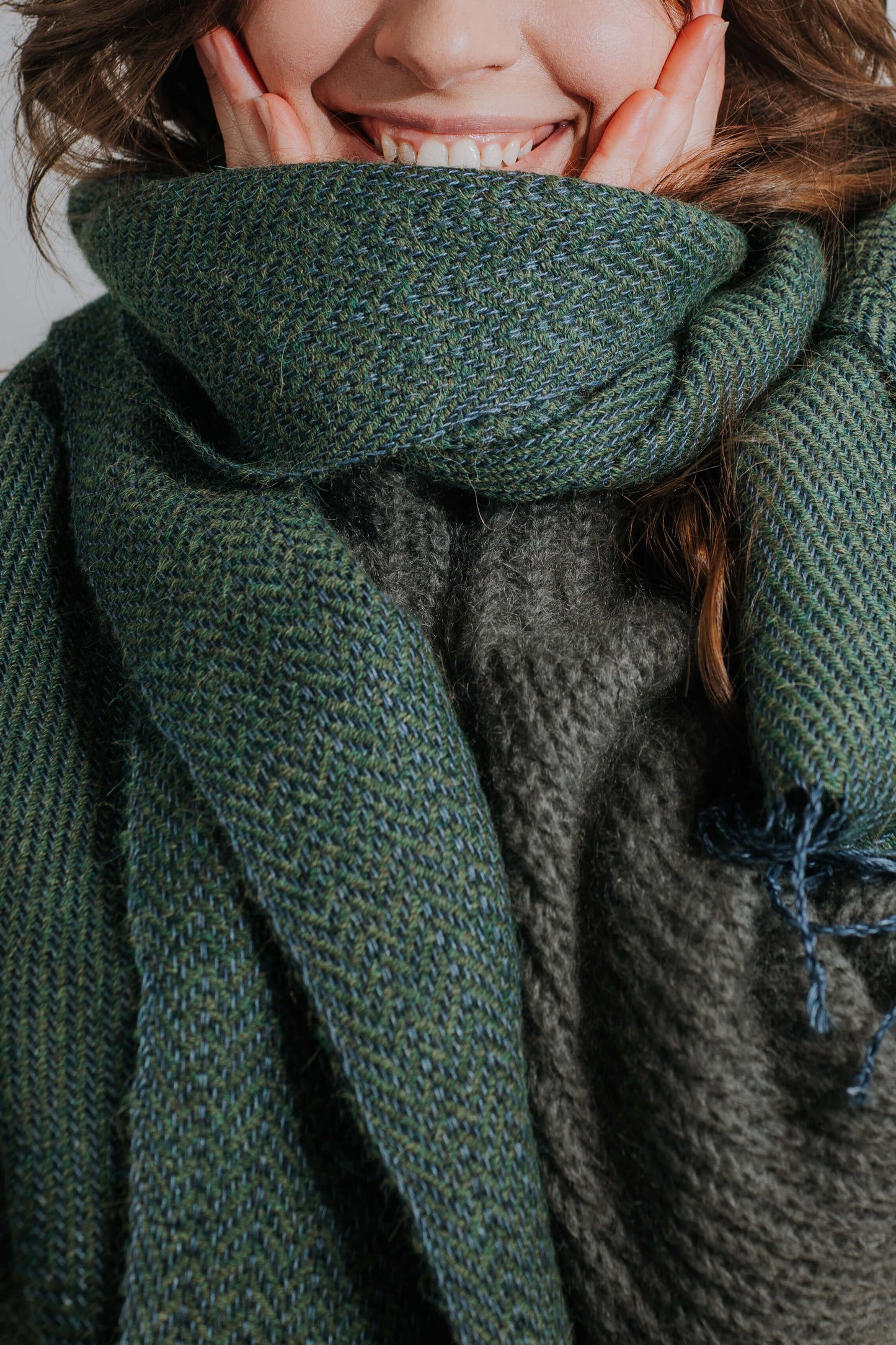 Herringbone linen & alpaca scarf BRUSSELS