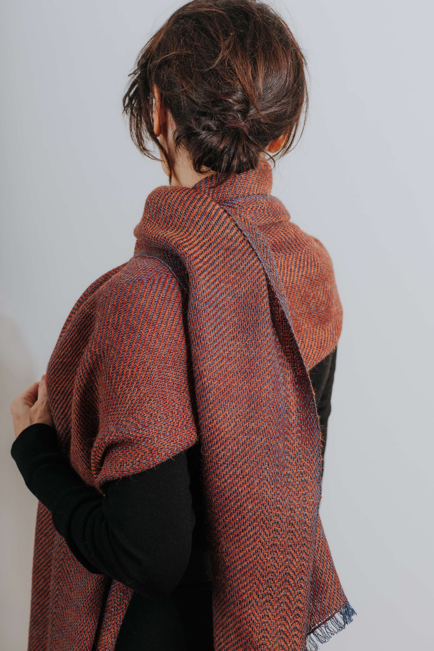 Herringbone linen & alpaca scarf BRUSSELS