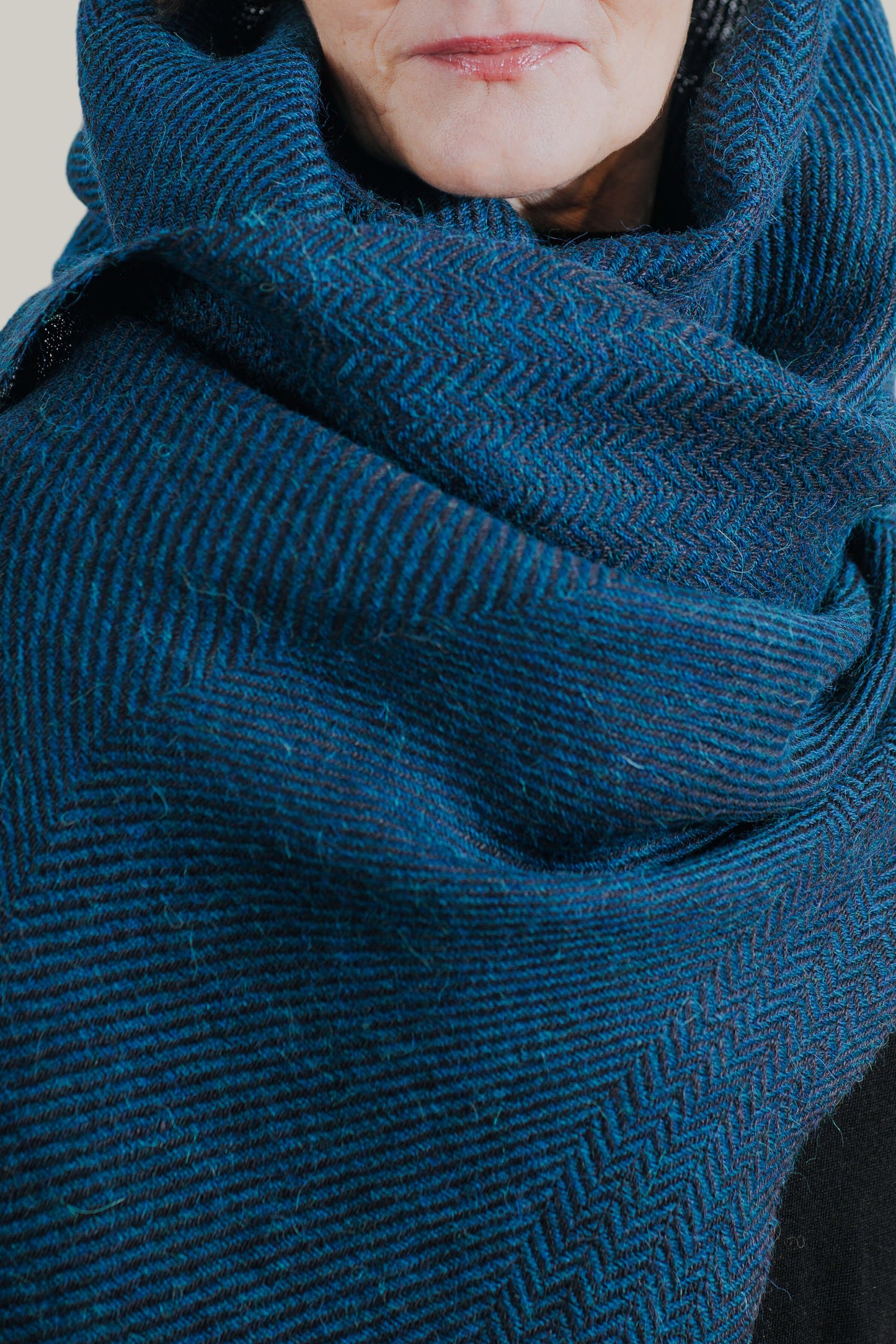 Herringbone linen & alpaca scarf BRUSSELS