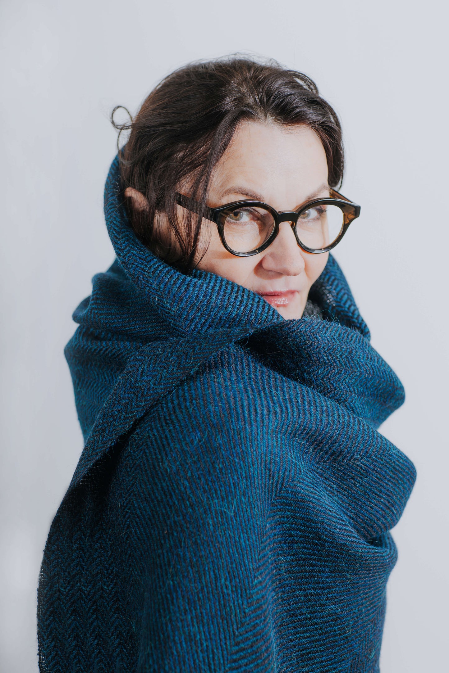 Herringbone linen & alpaca scarf BRUSSELS