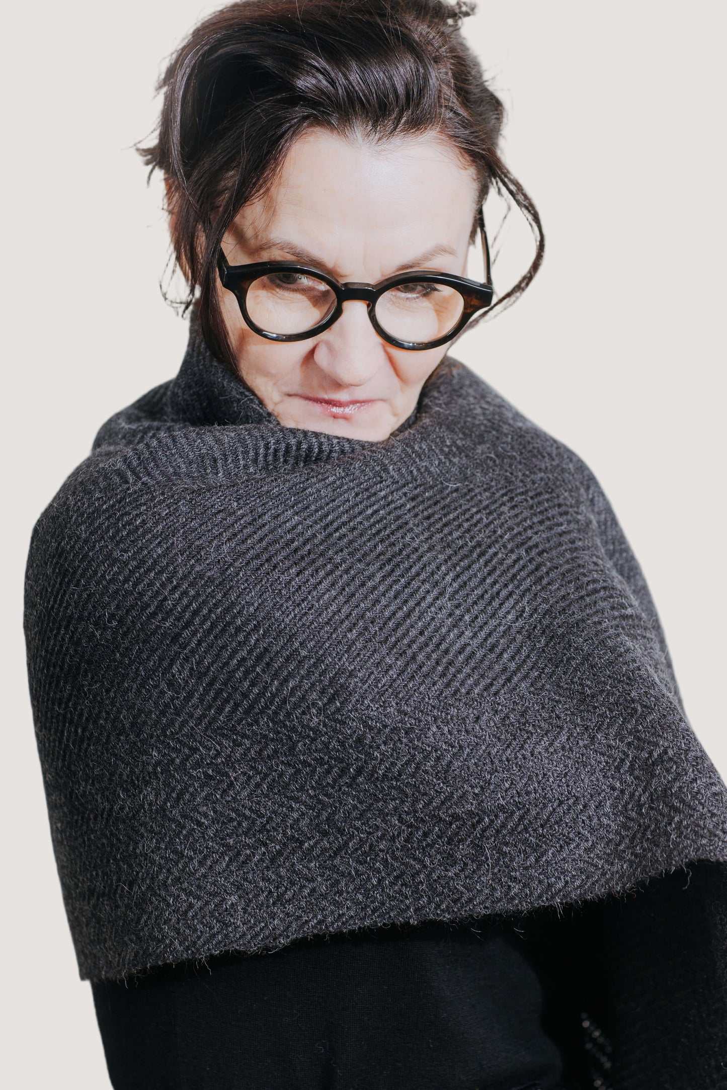 Herringbone linen & alpaca scarf BRUSSELS