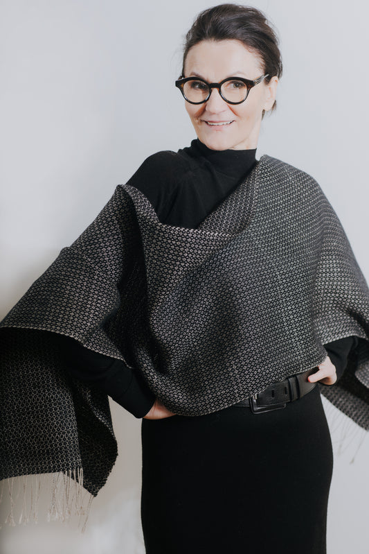 Double-sided linen & alpaca scarf RAXTI