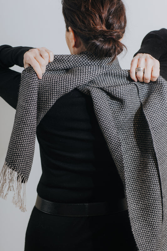 Double-sided linen & alpaca scarf RAXTI
