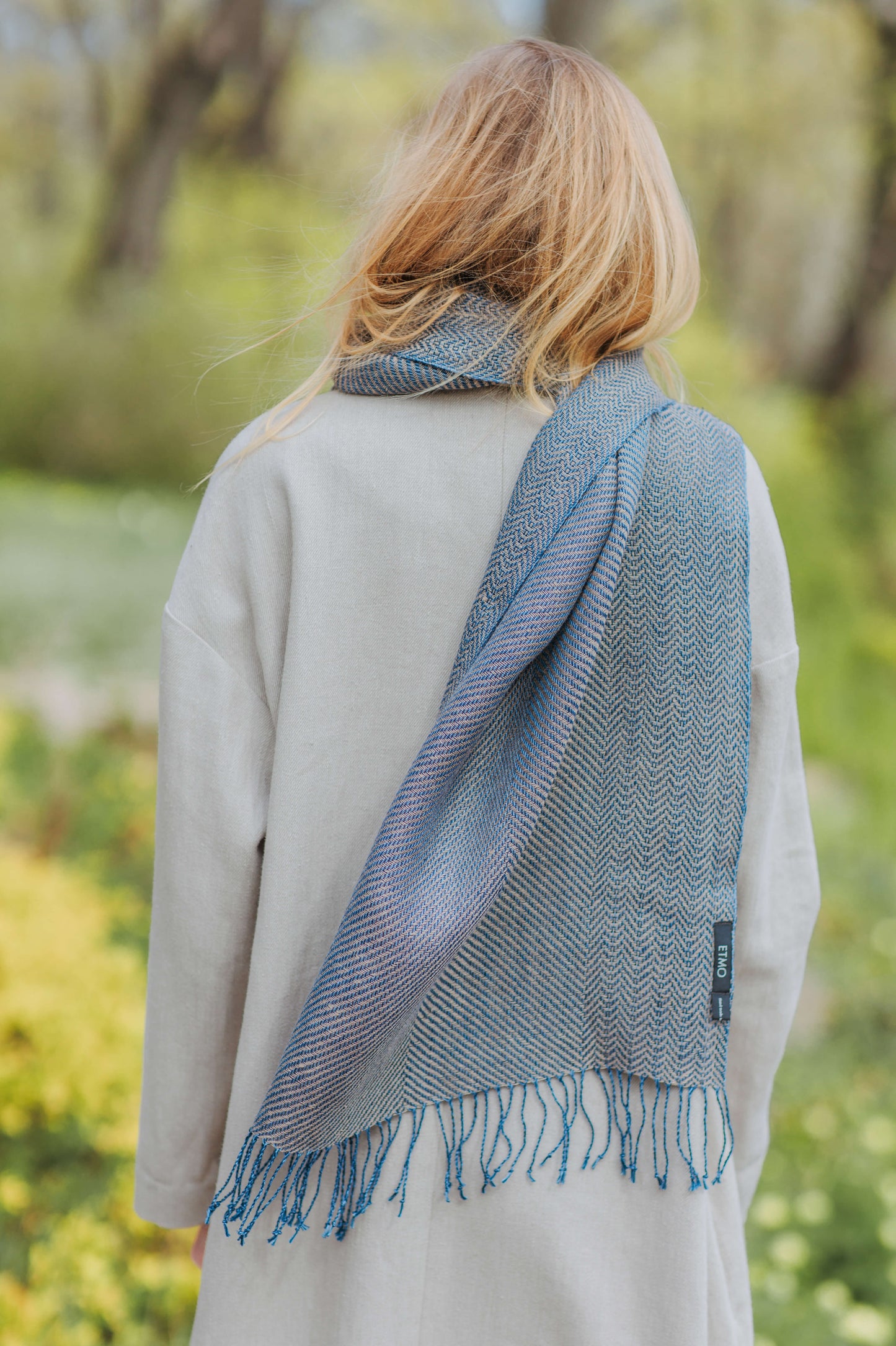 Herringbone pure linen scarf BRUSSELS
