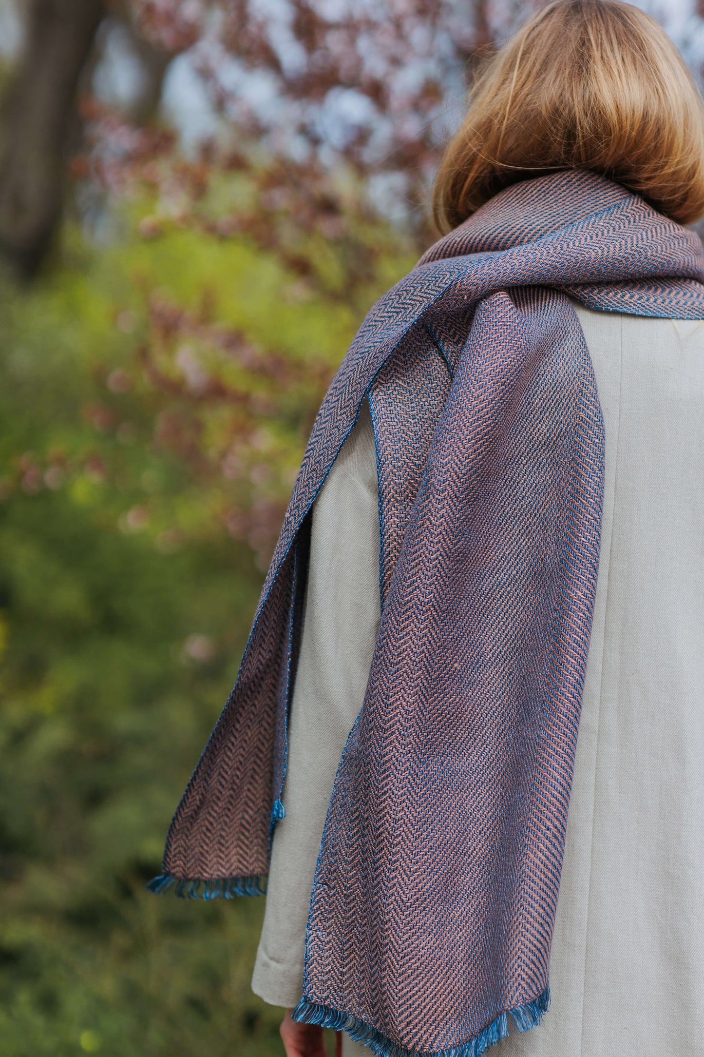 Herringbone pure linen scarf BRUSSELS