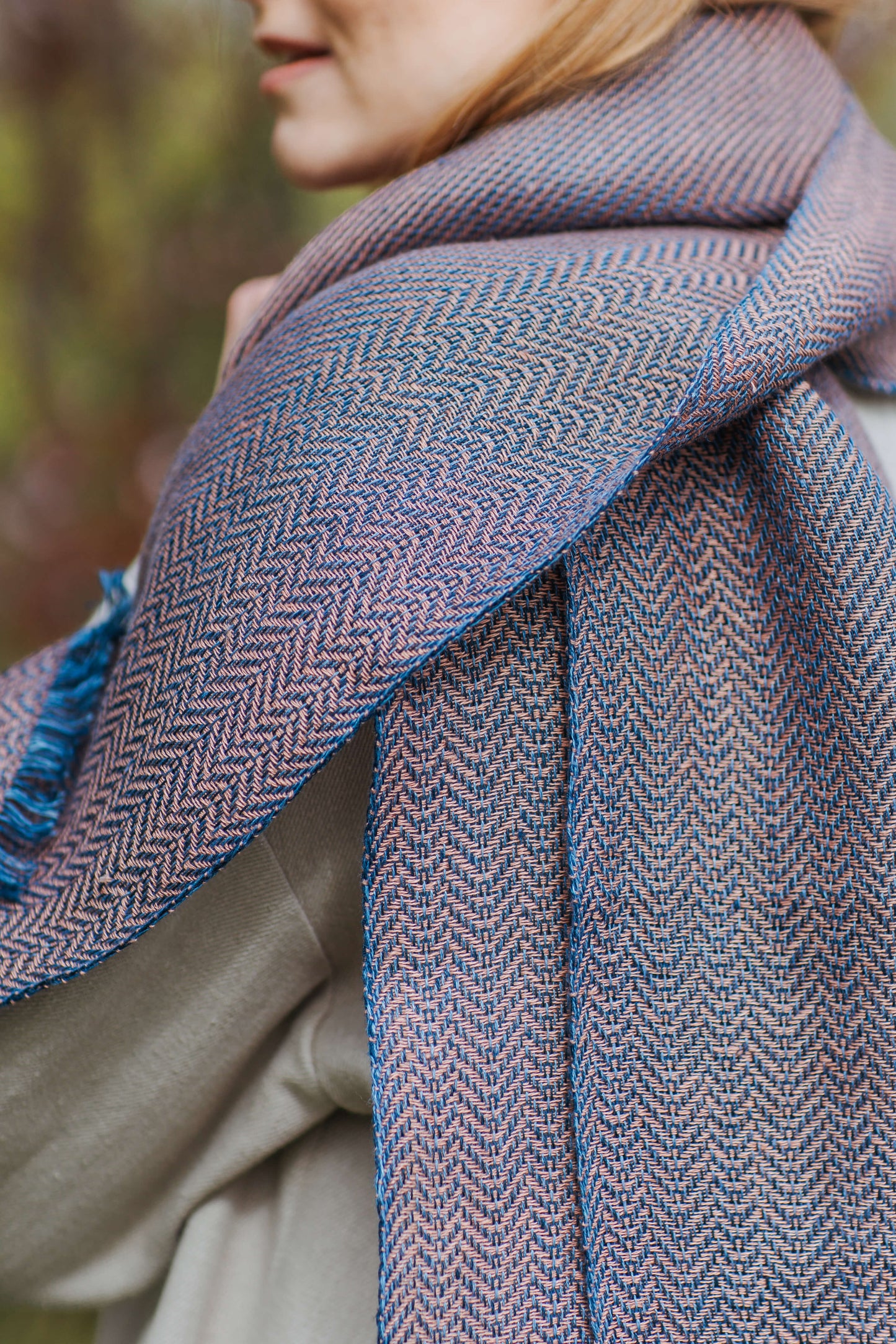 Herringbone pure linen scarf BRUSSELS