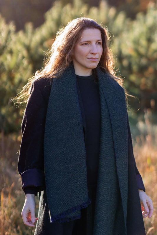 Herringbone linen & alpaca scarf BRUSSELS