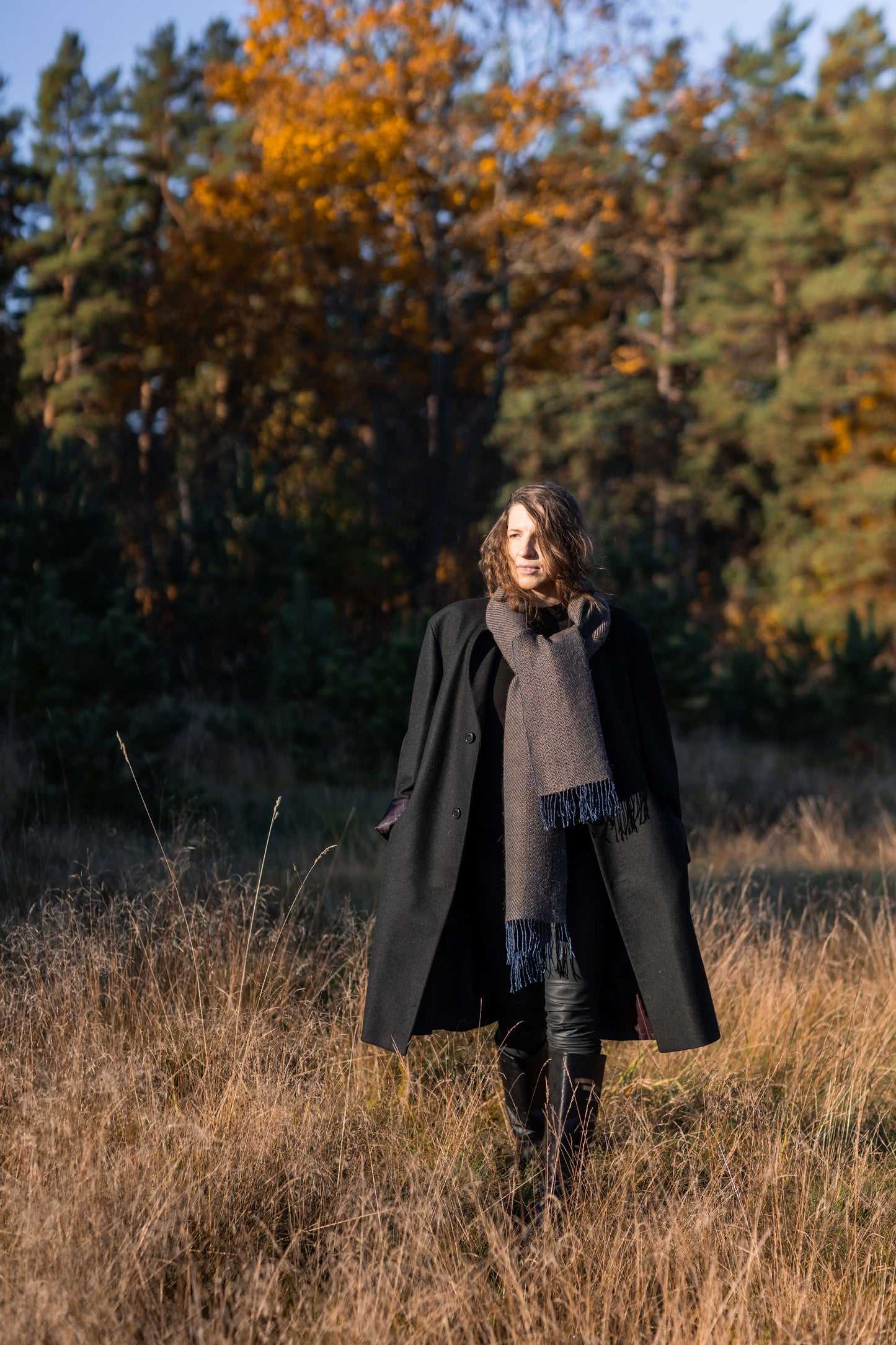 Herringbone linen & alpaca scarf BRUSSELS