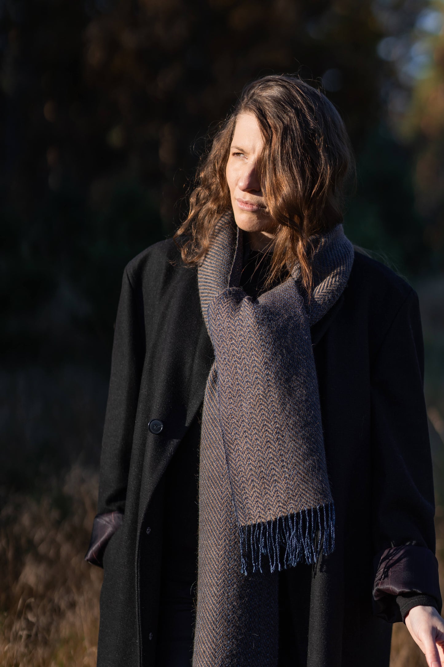 Herringbone linen & alpaca scarf BRUSSELS