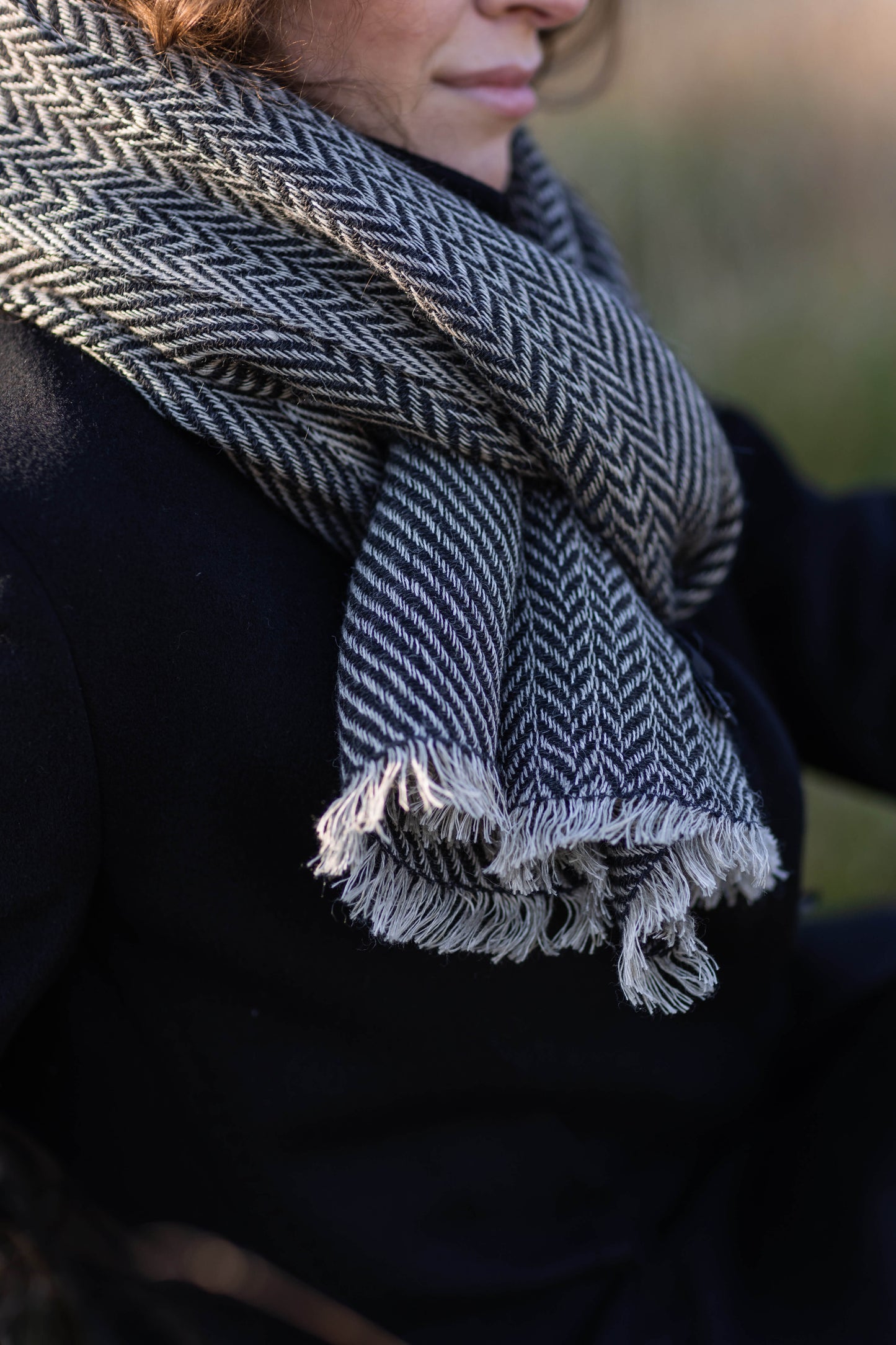 Herringbone linen & alpaca scarf BRUSSELS