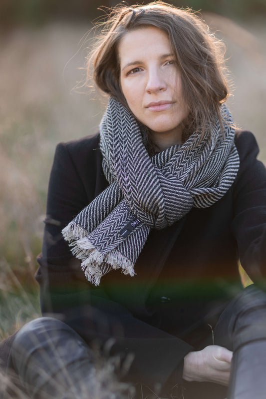 Herringbone linen & alpaca scarf BRUSSELS