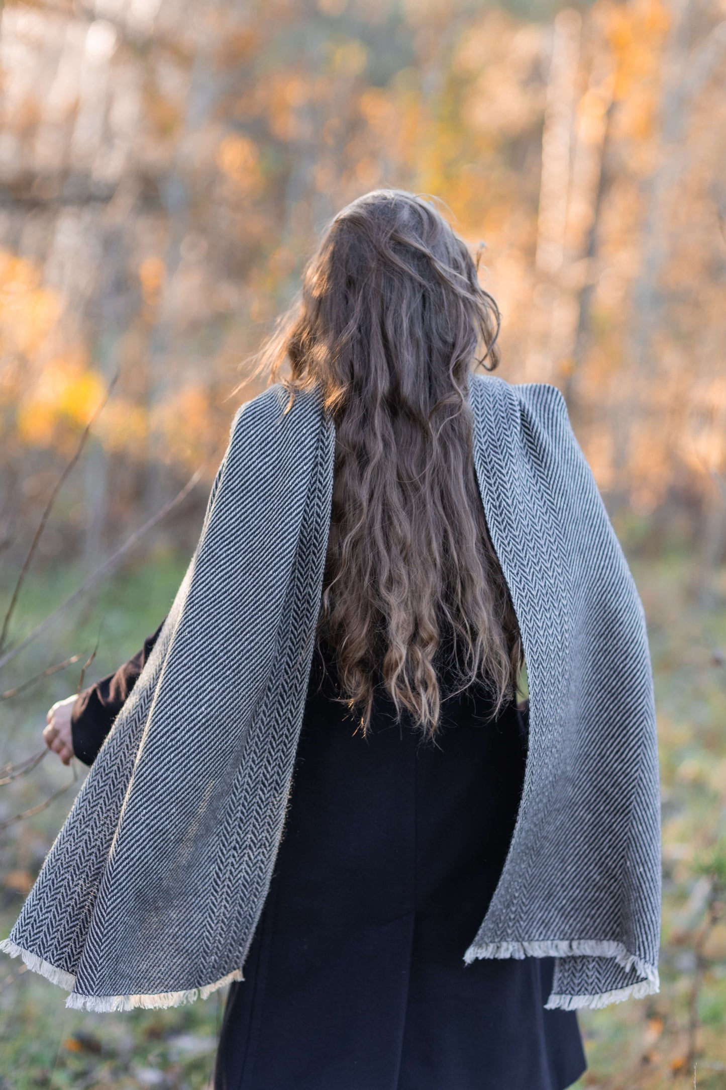 Herringbone linen & alpaca scarf BRUSSELS