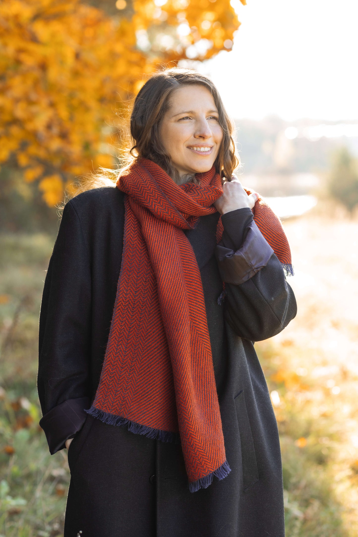 Herringbone linen & alpaca scarf BRUSSELS
