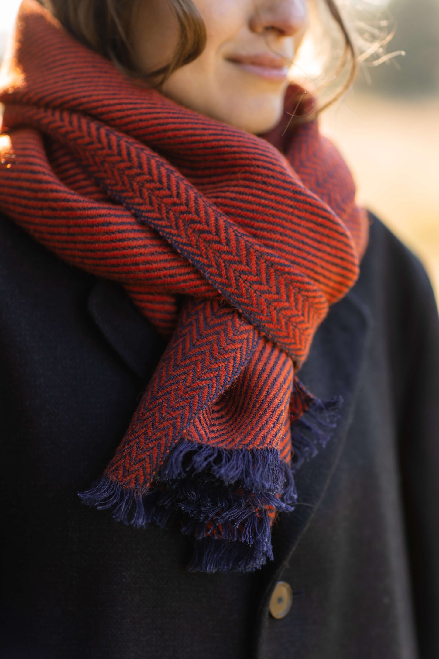 Herringbone linen & alpaca scarf BRUSSELS