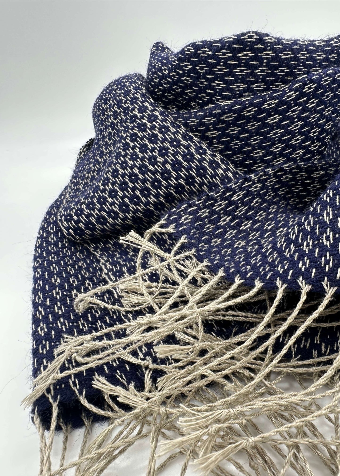 Linen & alpaca scarf RAXTI - blue