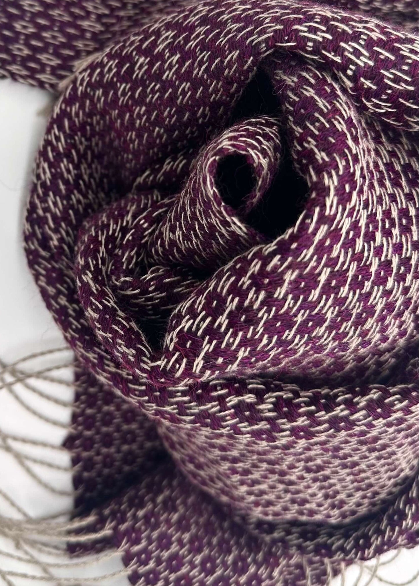 Linen & alpaca scarf RAXTI - burgundy