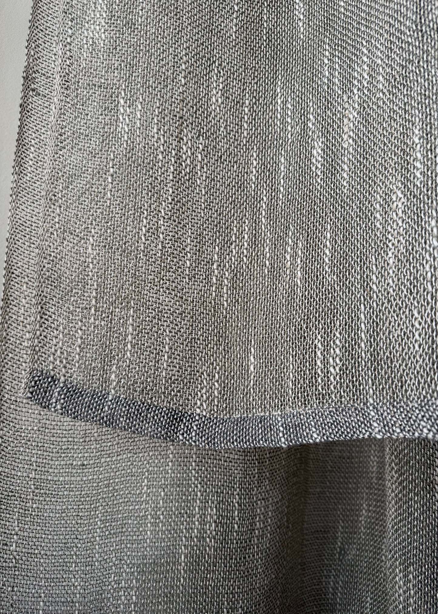 Linen & silk scarf WAVE - grey H
