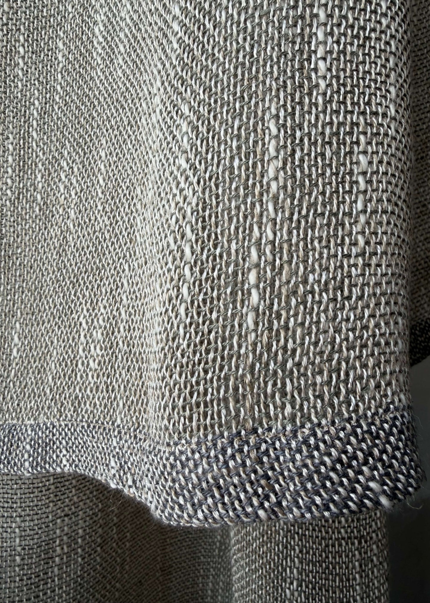Linen & silk scarf WAVE - grey H