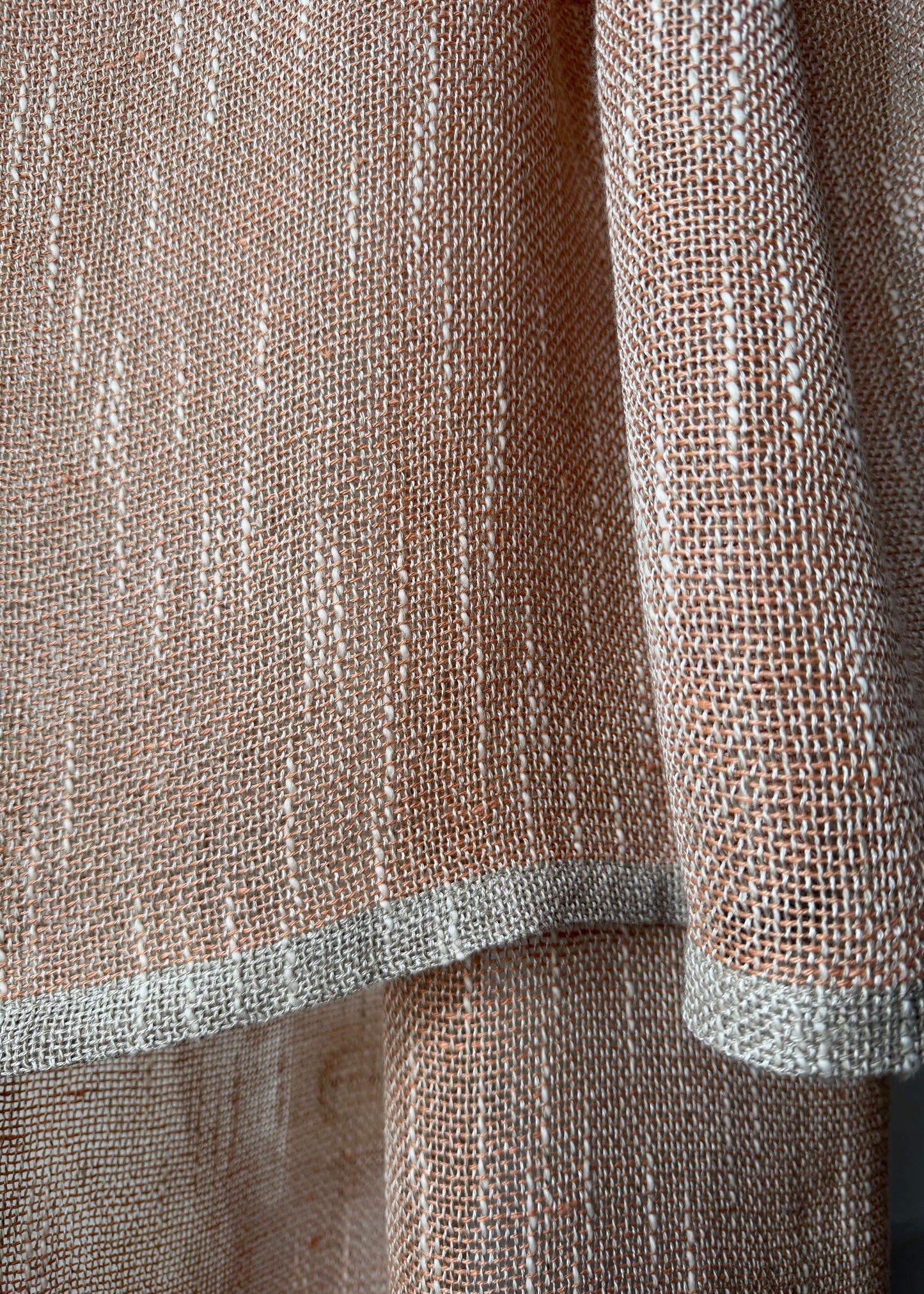 Linen & silk scarf WAVE - apricot H