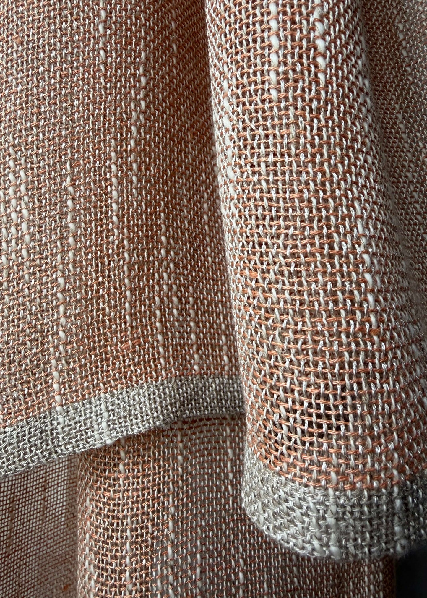 Linen & silk scarf WAVE - apricot H