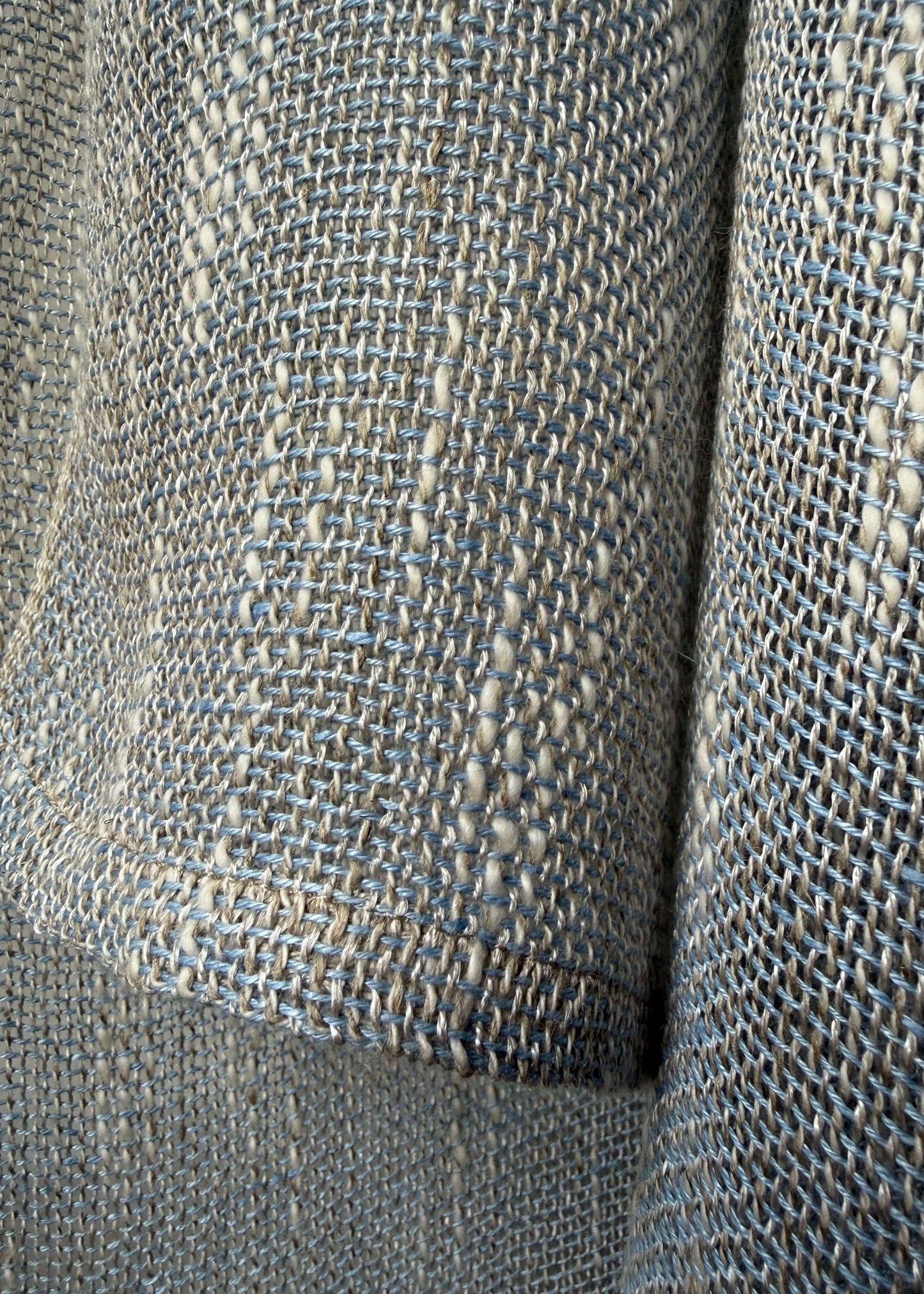 Linen & silk scarf WAVE - ice blue H