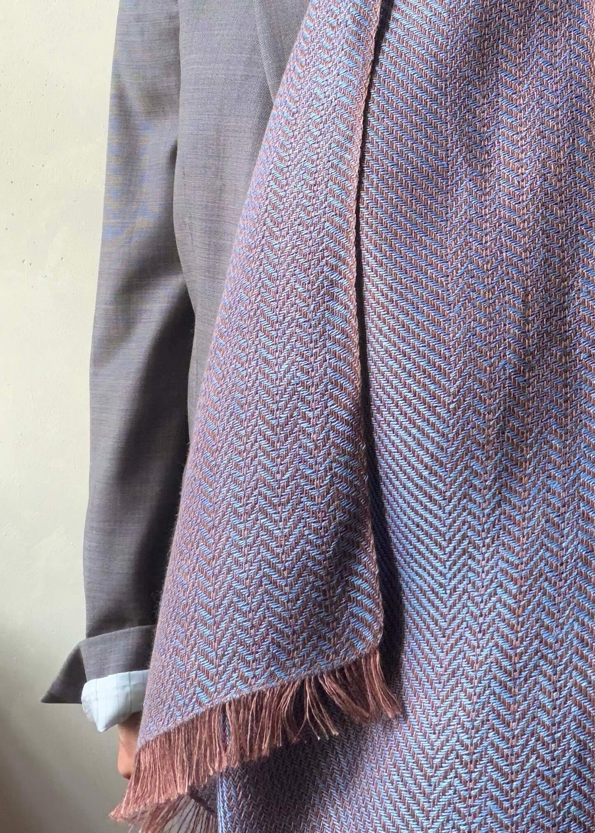 Herringbone pure linen scarf BRUSSELS
