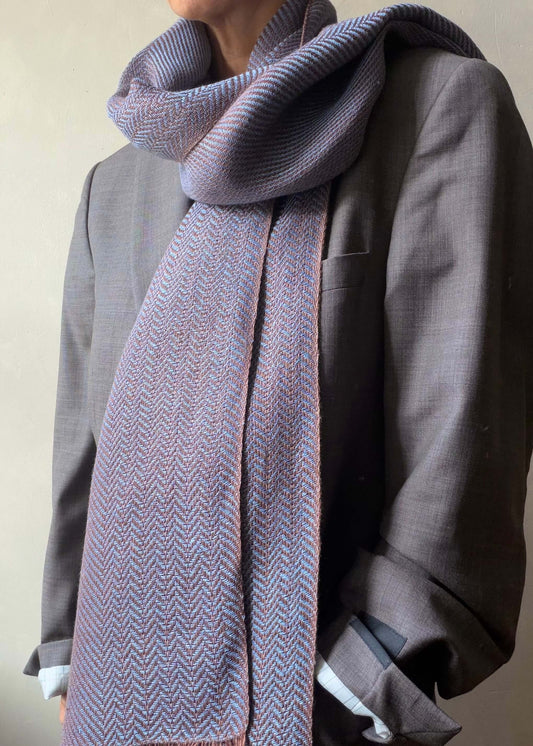 Herringbone pure linen scarf BRUSSELS