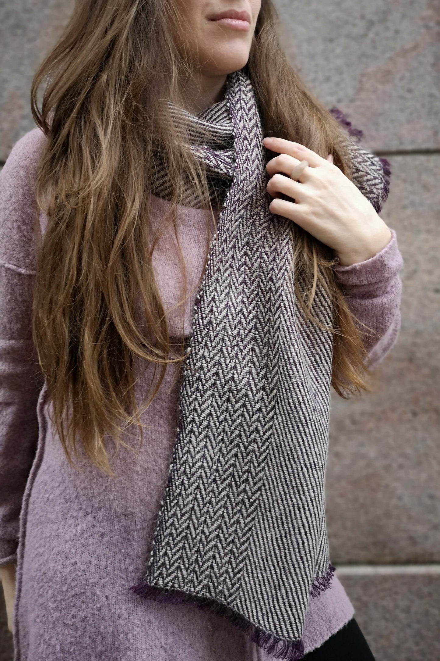Herringbone linen & alpaca scarf BRUSSELS