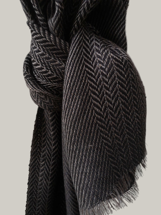 Herringbone linen & alpaca scarf BRUSSELS