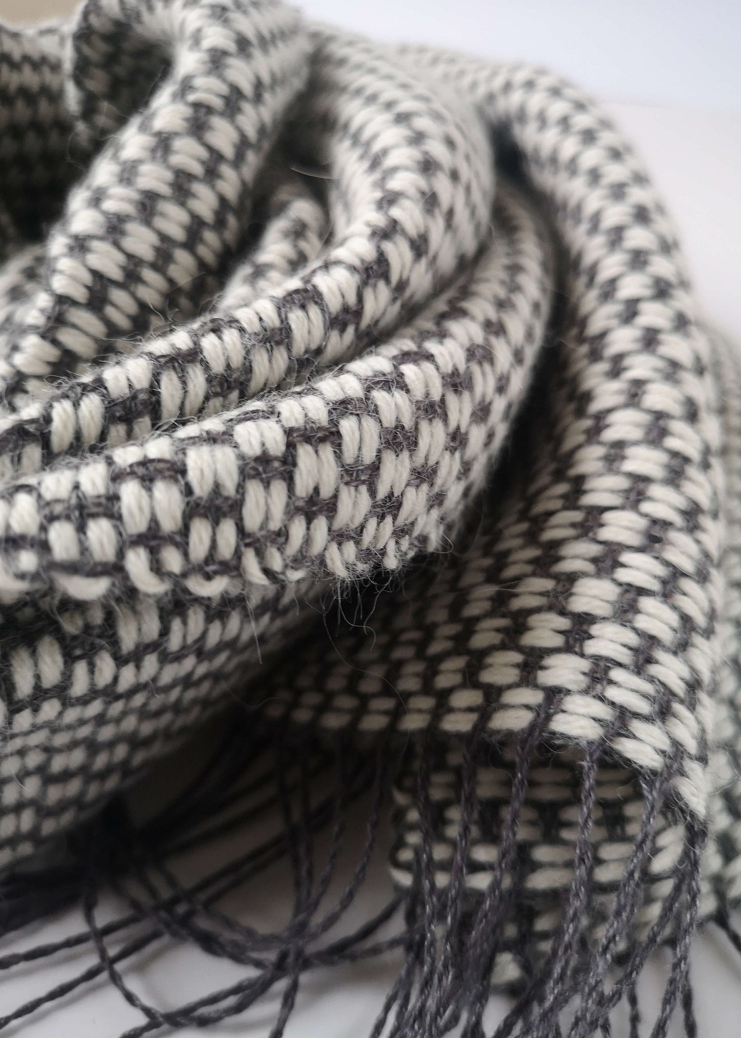 Linen & alpaca scarf RAXTI - white