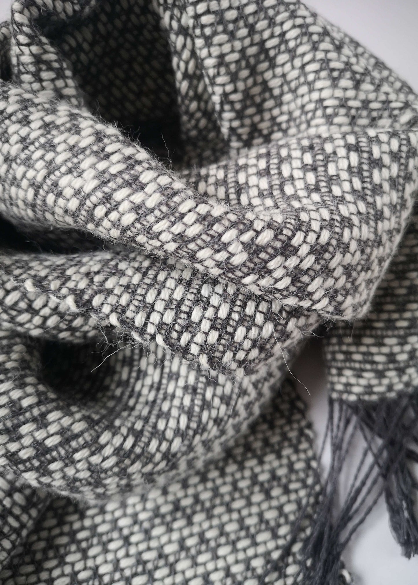 Linen & alpaca scarf RAXTI - white