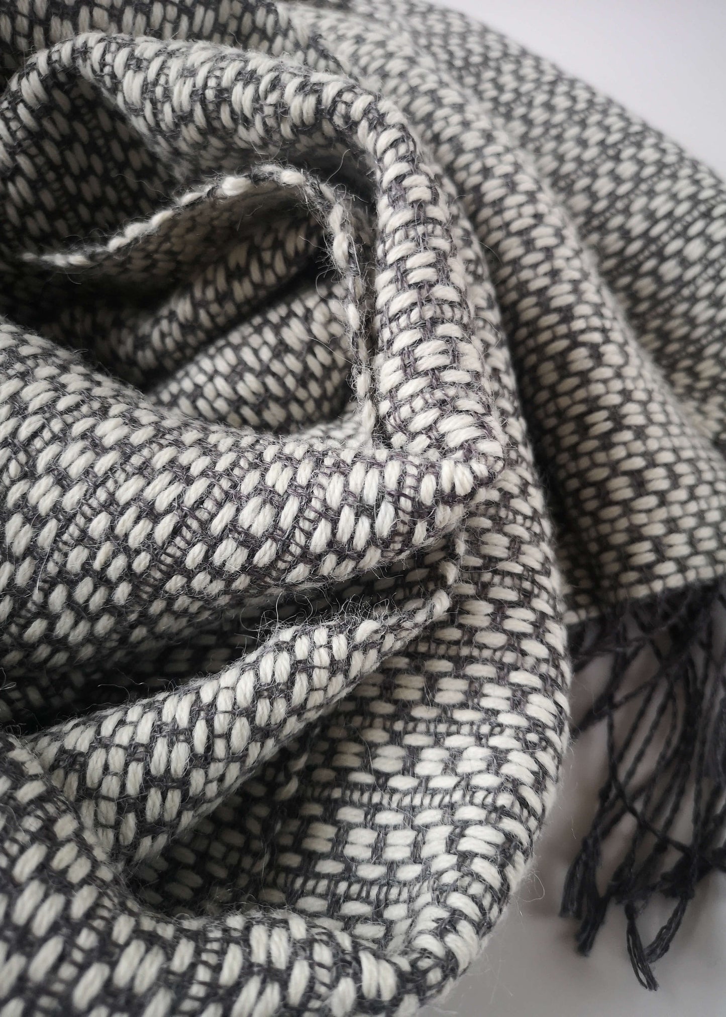 Linen & alpaca scarf RAXTI - white