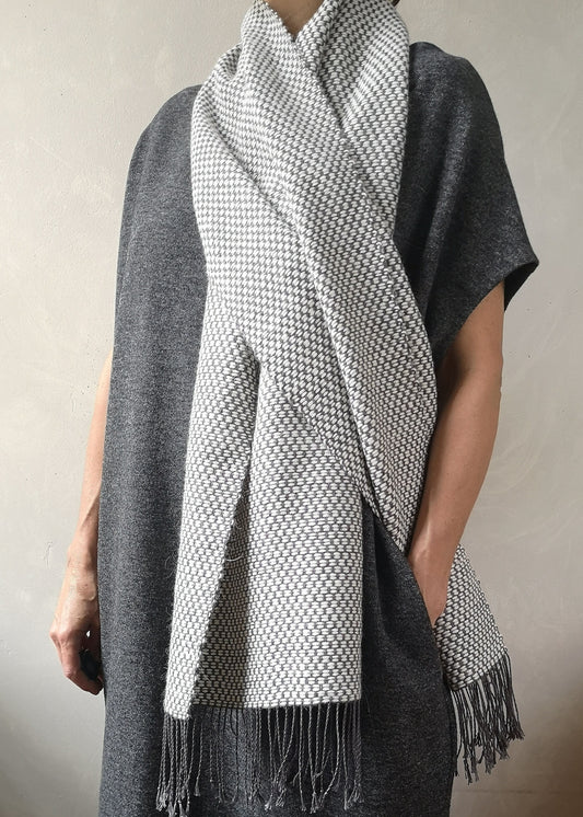 Linen & alpaca scarf RAXTI - white