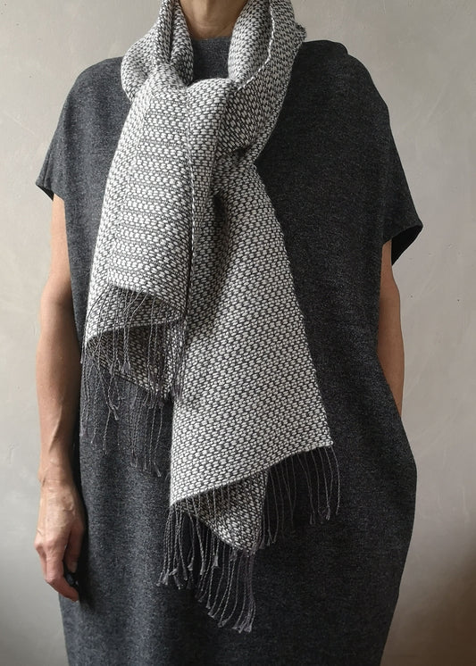 Linen & alpaca scarf RAXTI - white