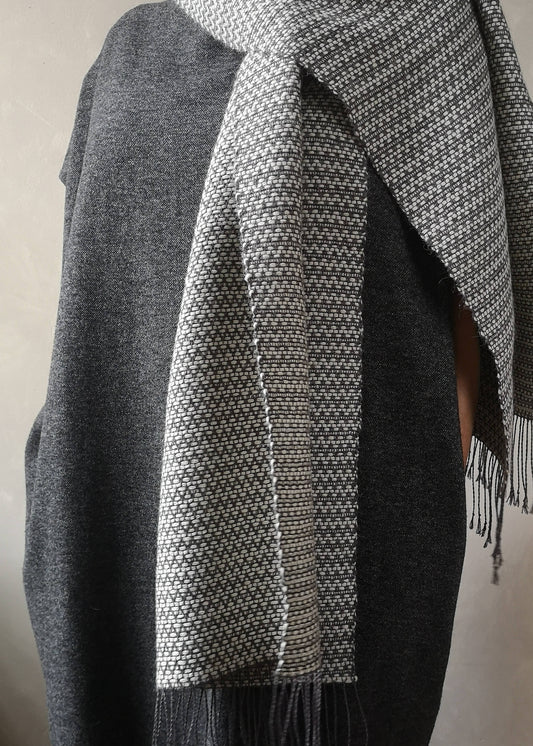 Linen & alpaca scarf RAXTI - white