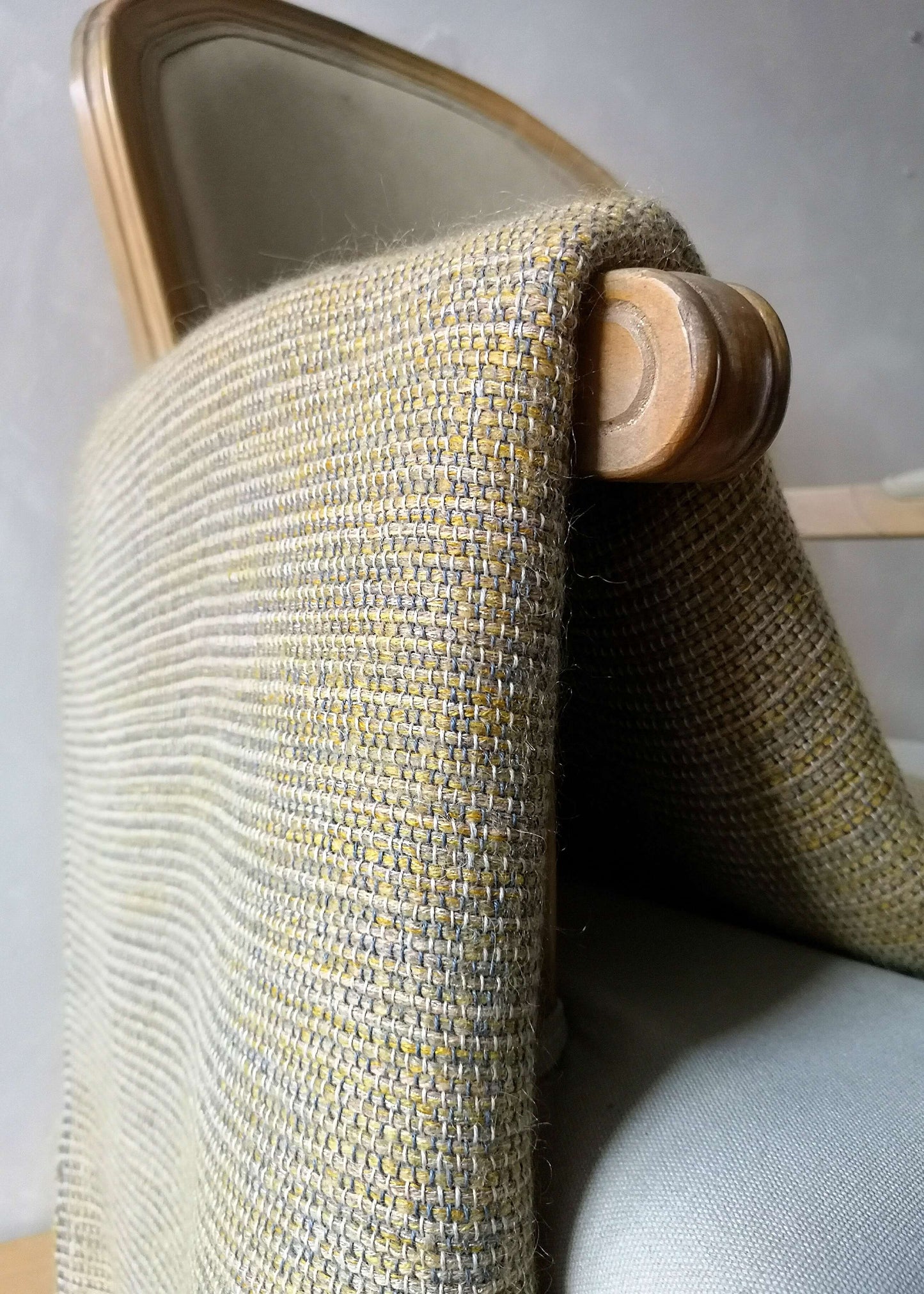 Wool & linen mix throw - mustard
