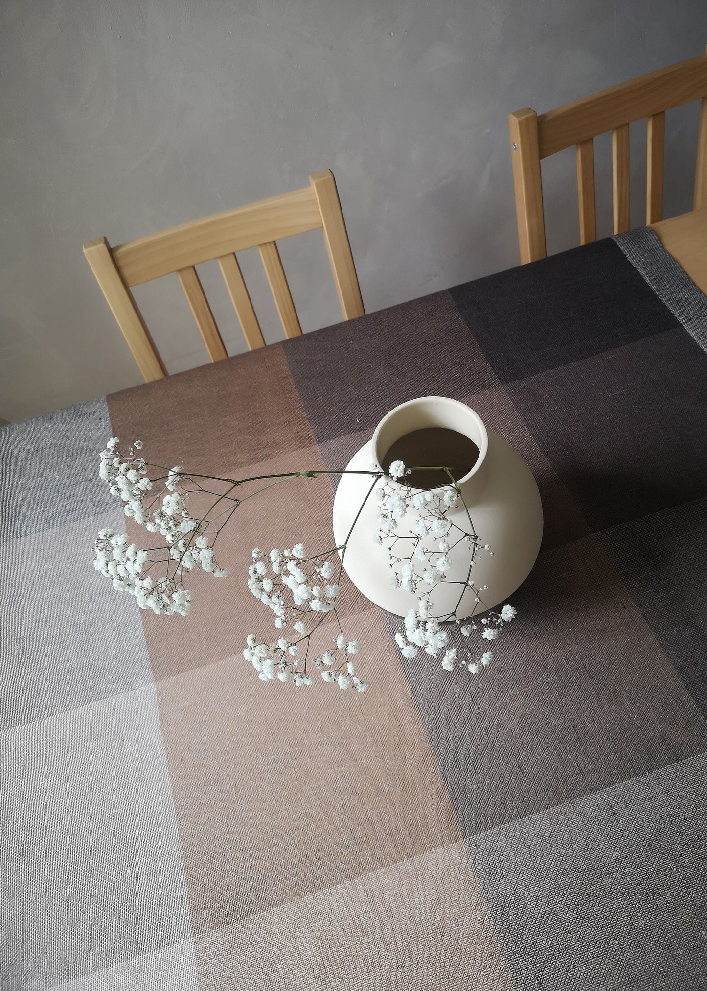 Linen tablecloth - CHOCOLATE